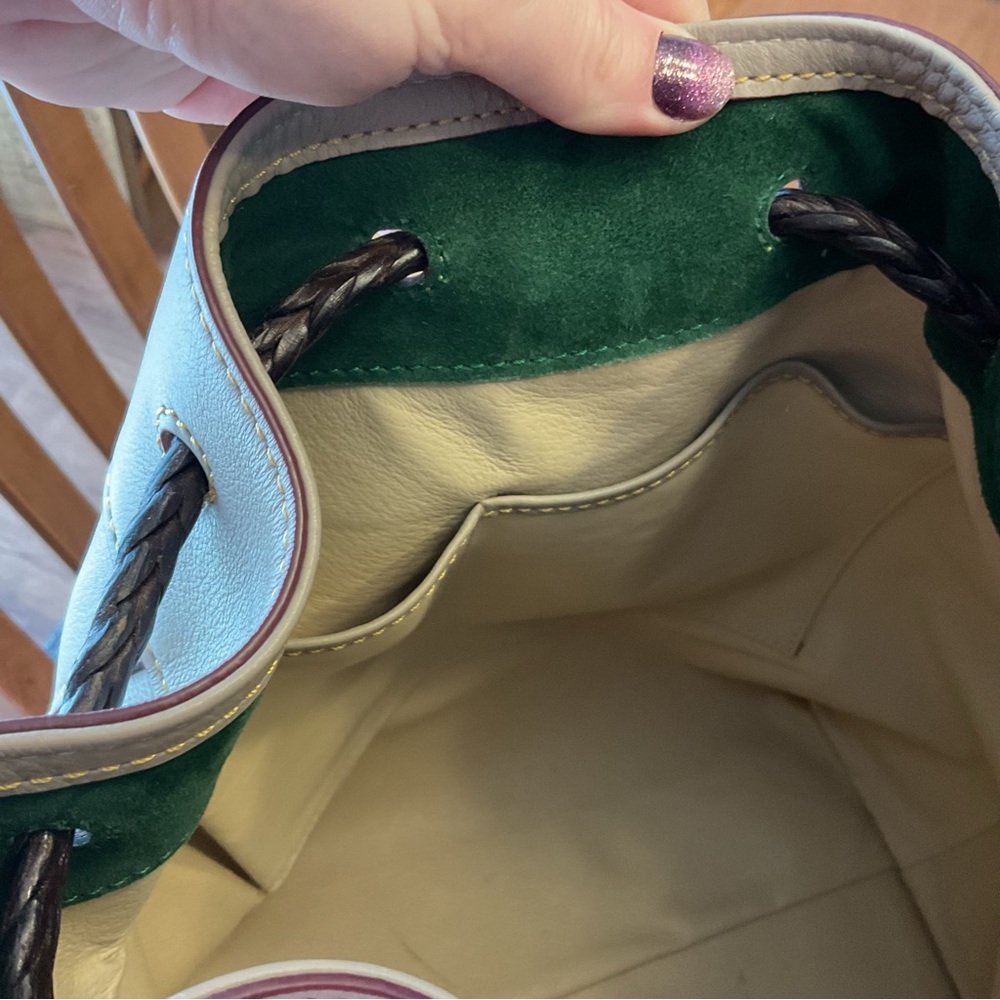 Dooney & Bourke Light Taupe Hattie Drawstring Large - Picture 11 of 16